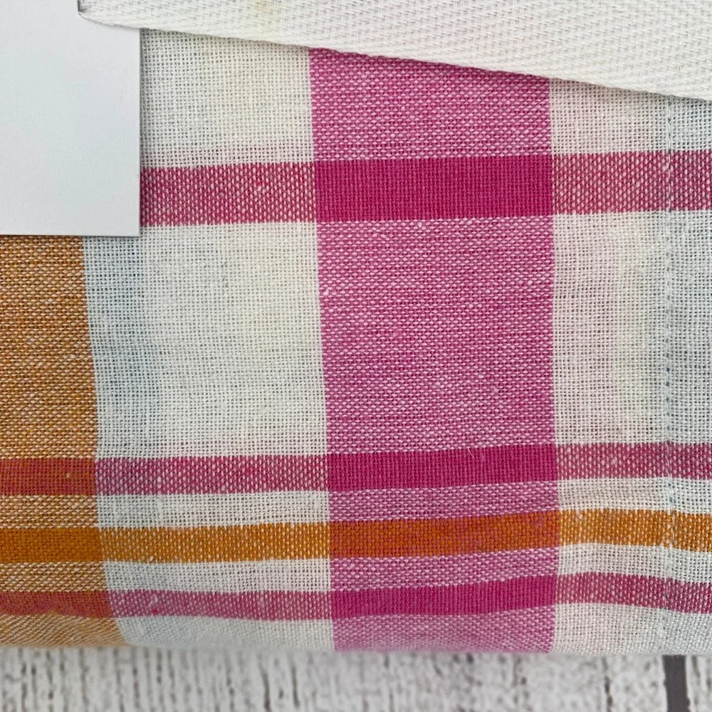 Shabby Chic Tablecloth 60x120 Multi Color Plaid Pink Blue Cotton Spring Boho